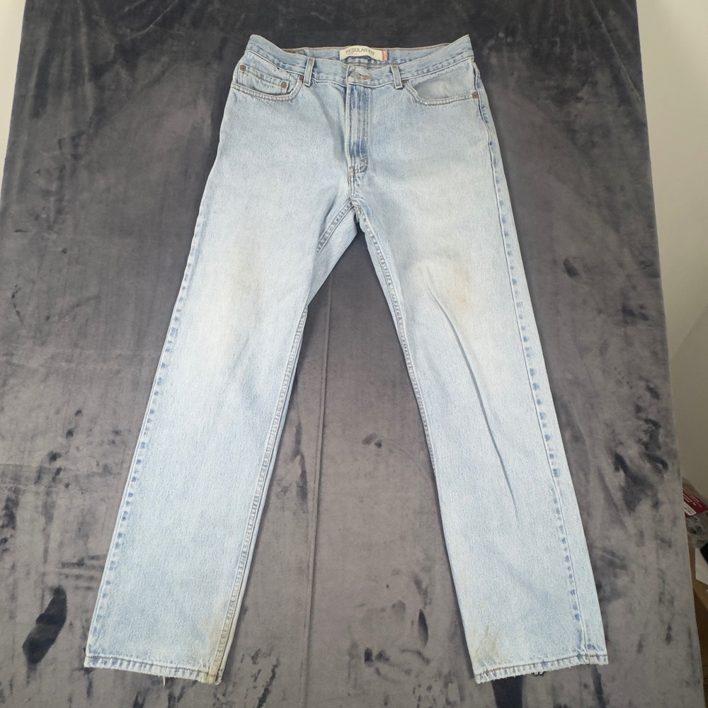 Levi's Y2K 505 Regular Fit Jeans Mens 36x34 Light Wash Straight Leg Denim